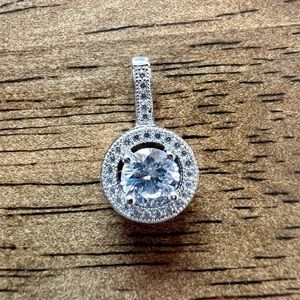 Halo CZ Diamond Pendant